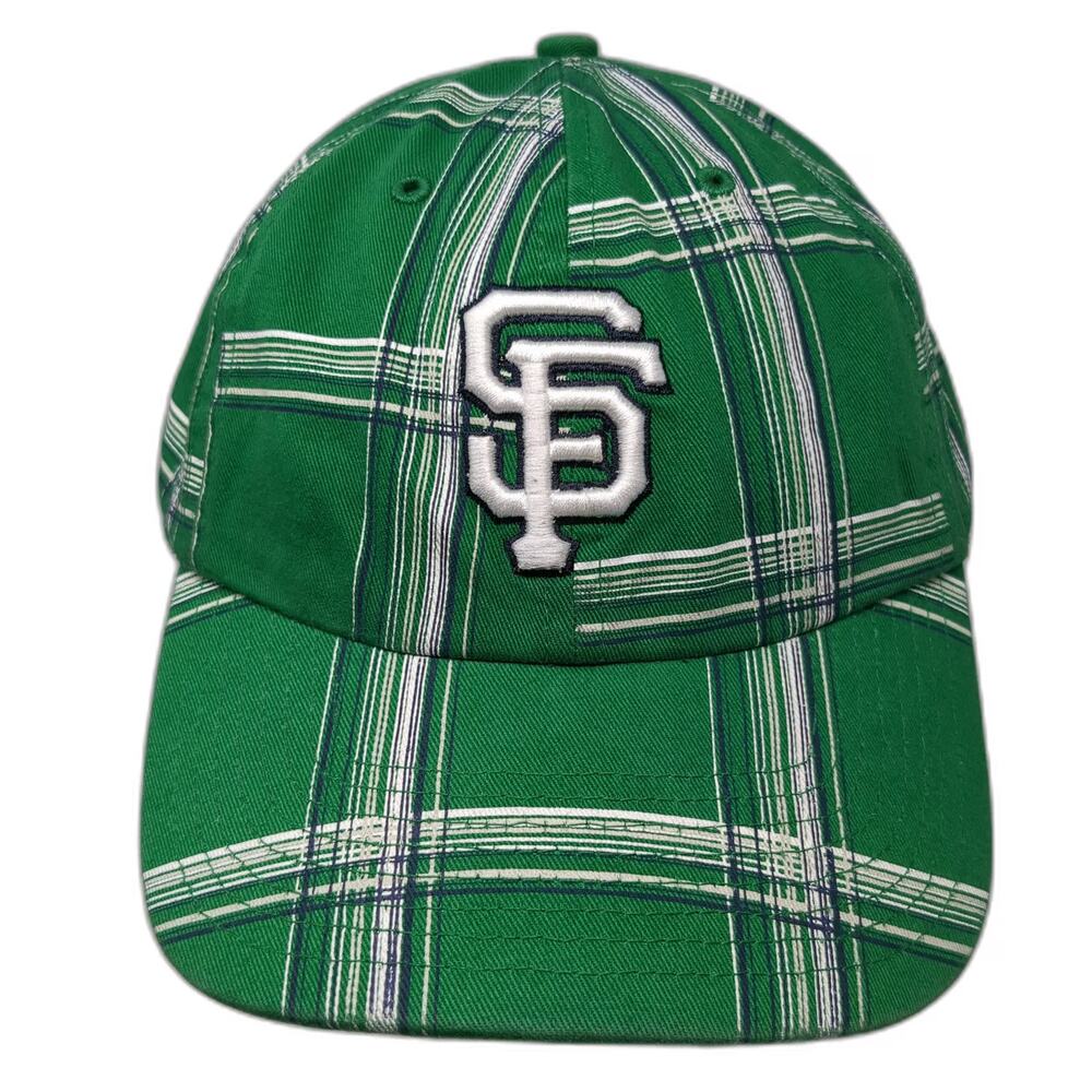 San Francisco Giants MLB '47 Brand Baseball Cap Green OS Plaid Slideback Hat